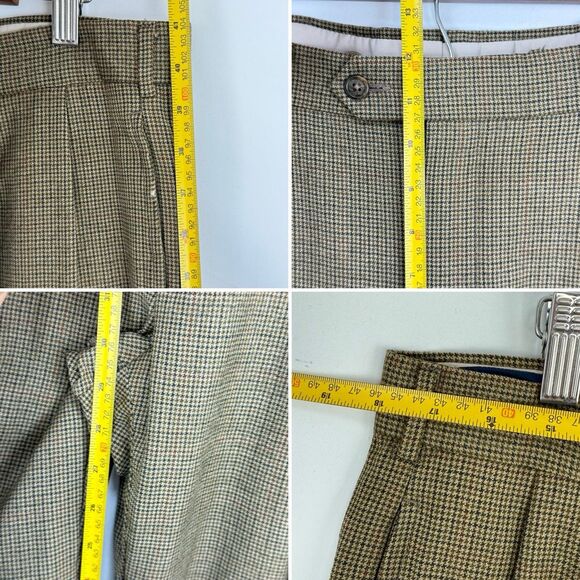 Paul Frederick Men’s 35x30 Brown Pleated Dress Pants Cuffed 100% Wool - Picture 12 of 16